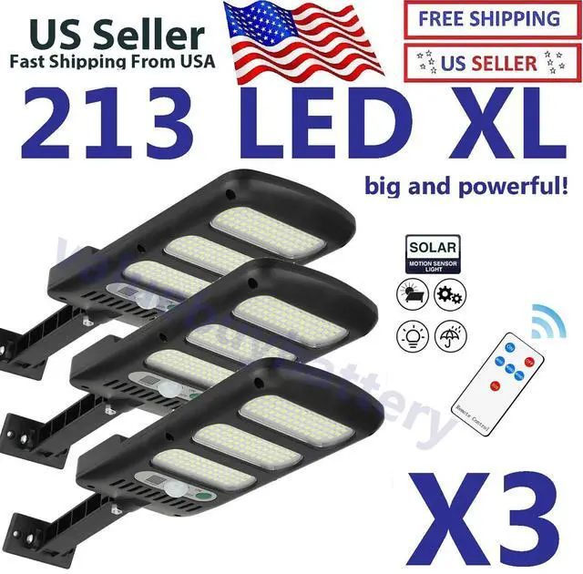 Main image of 3PCS Outdoor Solar Wall Light LED Motion Sensor Bright Flood Street Lamp 3 Mode