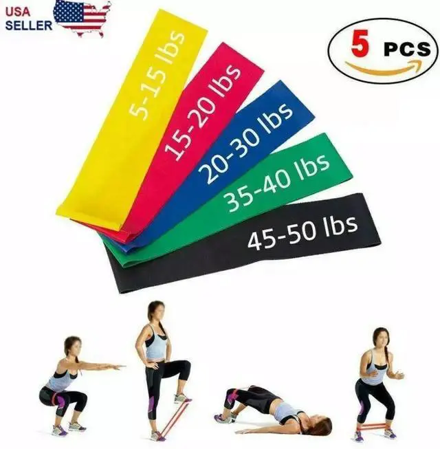 Main image of Resistance Bands Loop Set Strength Fitness Leg Exercise Yoga Workout Pull Up