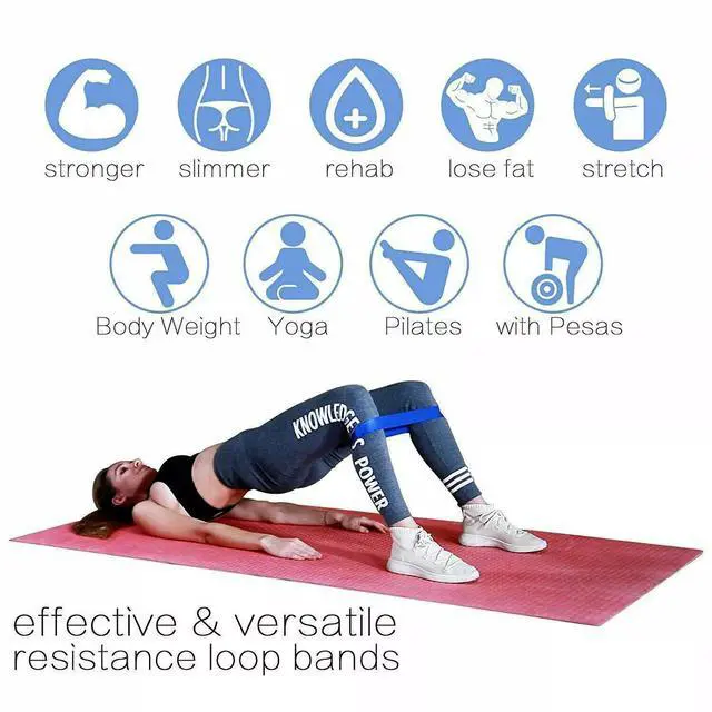 Alt view image 2 of 7 - Resistance Bands Loop Set Strength Fitness Leg Exercise Yoga Workout Pull Up