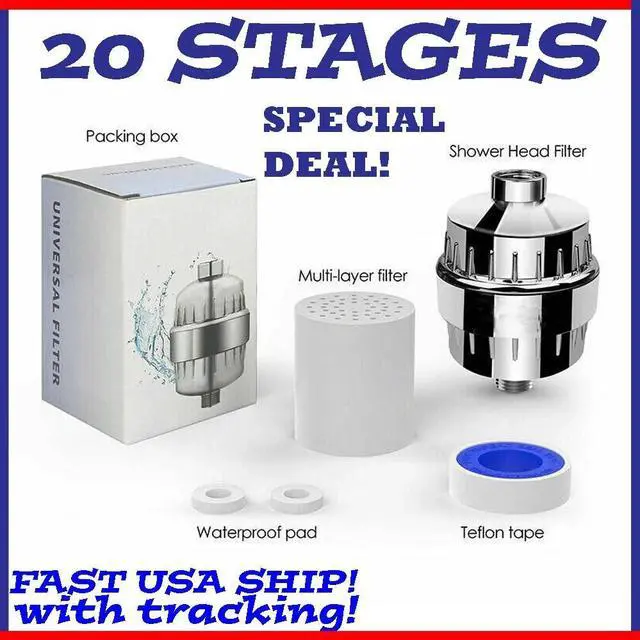 Main image of 20 Stage Shower Filter for Hard Water Softener Remove Chlorine & Flouride