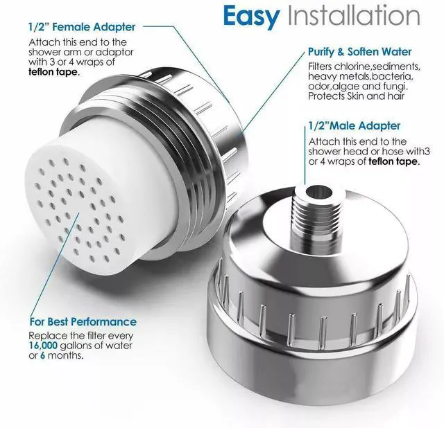 Alt view image 4 of 5 - 20 Stage Shower Filter for Hard Water Softener Remove Chlorine & Flouride