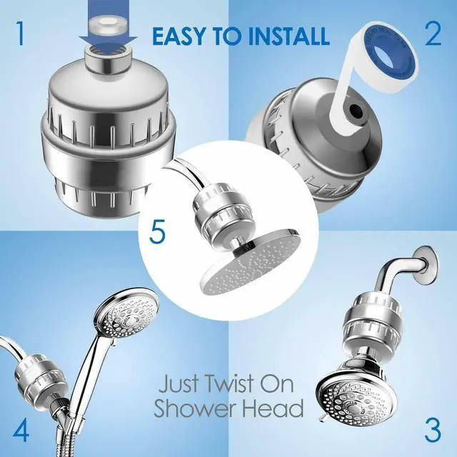 Alt view image 3 of 5 - 20 Stage Shower Filter for Hard Water Softener Remove Chlorine & Flouride