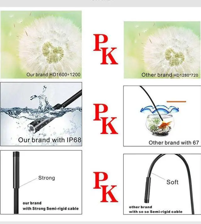 Alt view image 4 of 7 - Wireless Endoscope WiFi Borescope HD Inspection Semi-Rigid Snake Camera