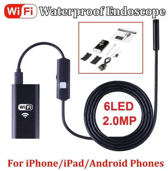 Alt view image 7 of 7 - Wireless Endoscope WiFi Borescope HD Inspection Semi-Rigid Snake Camera