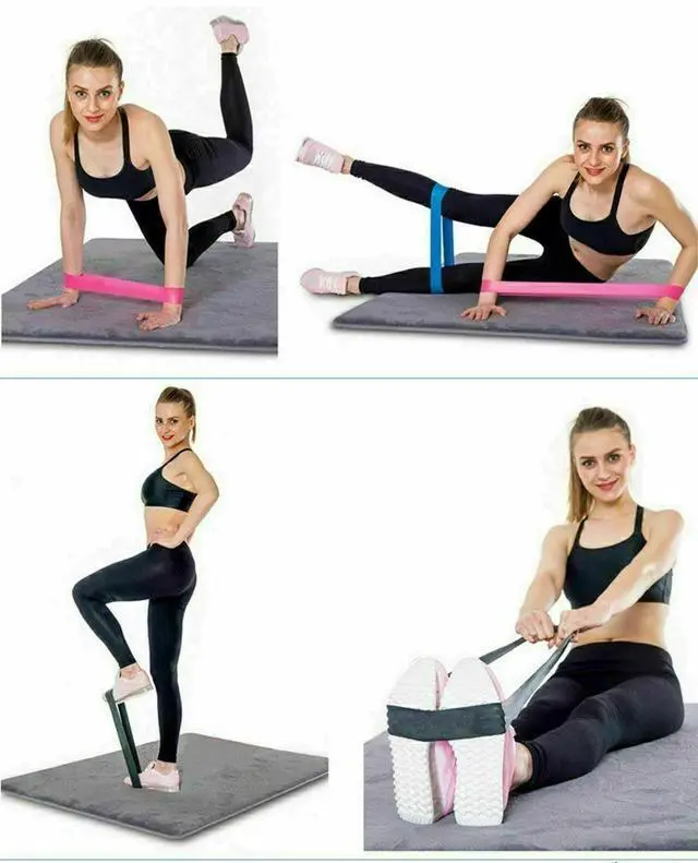 Alt view image 6 of 7 - Resistance Loop Bands Set Strength Fitness Gym Exercise Yoga Workout Pull Up