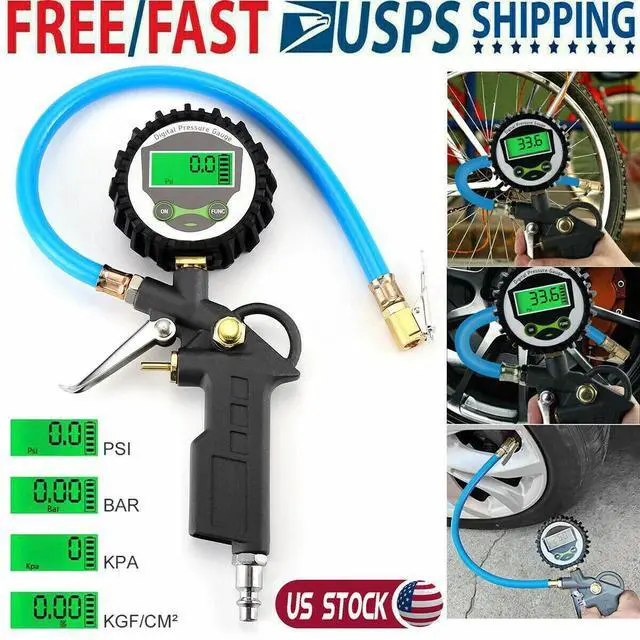 Main image of Digital Air Tire Inflator with Pressure Gauge 250PSI Chuck for TrucK/Car/Bike US