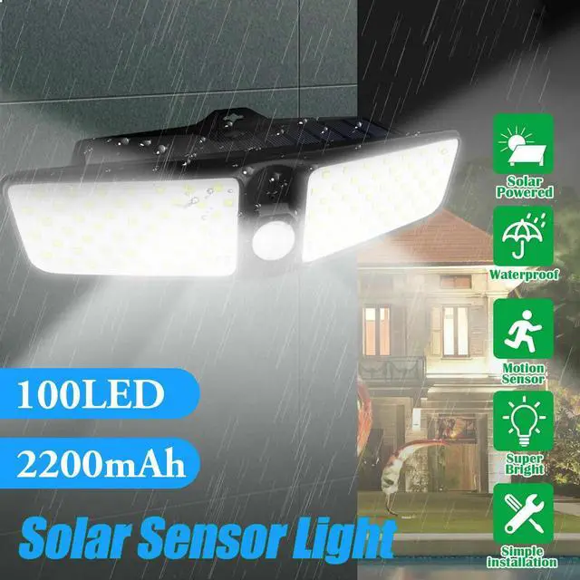 Main image of 100 LED Dual Security Detector Solar Spot Light Motion Sensor Outdoor Floodlight
