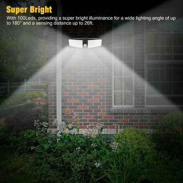 Alt view image 2 of 7 - 100 LED Dual Security Detector Solar Spot Light Motion Sensor Outdoor Floodlight