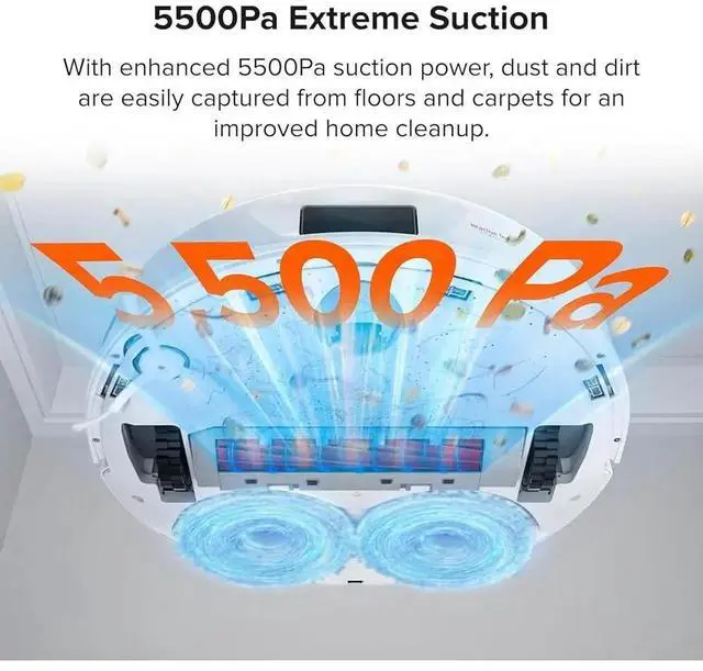 Alt view image 5 of 6 - Roborock Qrevo Robot Vacuum Mop Auto-Drying Self-Emptying Dual Spinning Mops Auto Mop Lifting App Control Obstacle Avoidance
