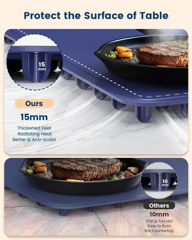 Alt view image 7 of 7 - Food Warming Mat - Fast Heating Silicone Electric Warming Tray with 4 Level Temperature, Raised Feet Protects Table, Roll Up Buffet Hot Plates Heat Pad, Portable Food Warmer for Parties Home Travel