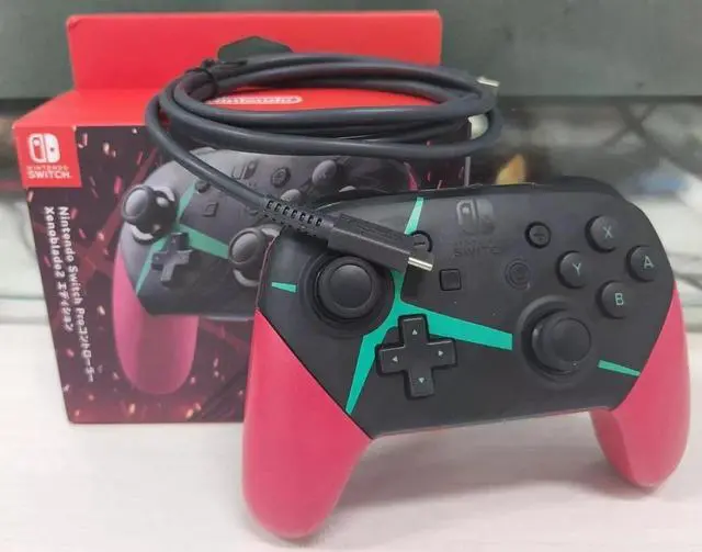 Alt view image 3 of 5 - For Switch Pro Controller Nintendo Wireless Xenoblade Chronicles 2 Edition NFC