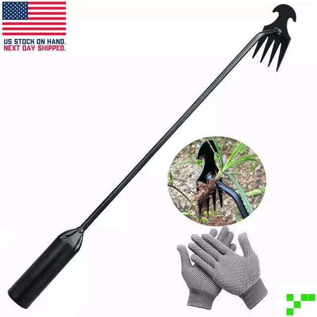 Main image of Manual Weed Puller Twister Garden Lawn Grass Root Remover Claw Tool Black Steel
