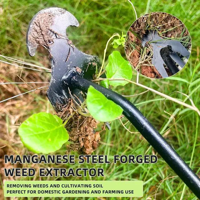 Alt view image 4 of 7 - Manual Weed Puller Twister Garden Lawn Grass Root Remover Claw Tool Black Steel
