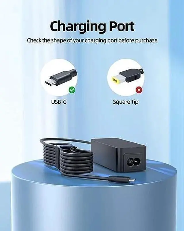 Alt view image 2 of 5 - 45W Type-C USB-C Laptop Charger for HP Chromebook Lenovo Dell Samsung Switch