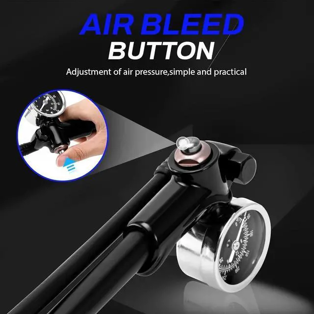 Alt view image 4 of 7 - High Pressure Bike Shock Pump 400 psi Schrader Lightweight Tires Fork Suspension
