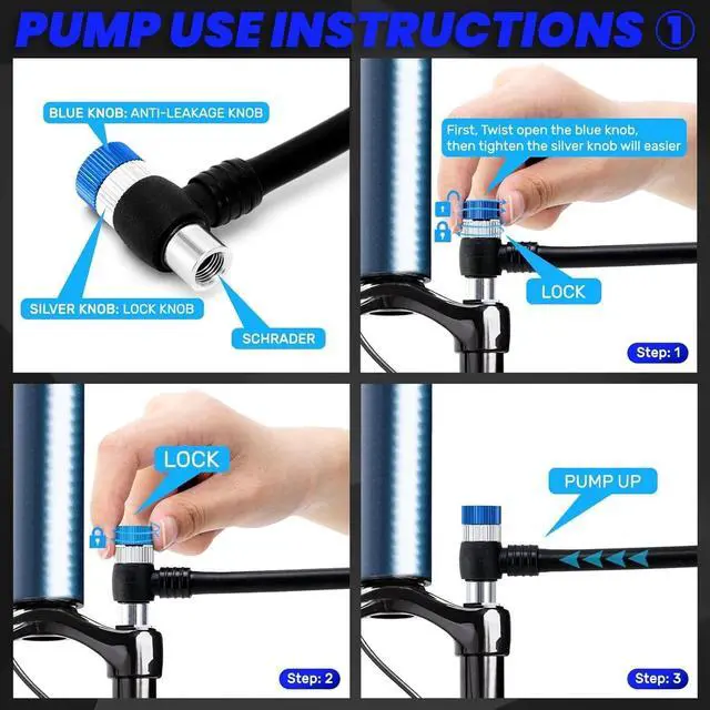 Alt view image 5 of 7 - High Pressure Bike Shock Pump 400 psi Schrader Lightweight Tires Fork Suspension