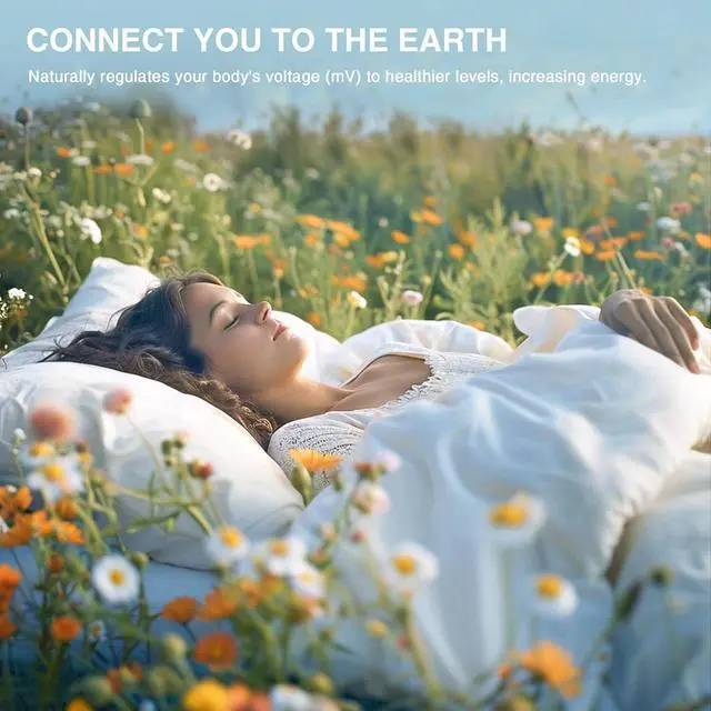 Alt view image 6 of 6 - Grounding Sheets XL Twin 95% Organic Cotton 5% Silver Fiber Earthing 35" x 106"