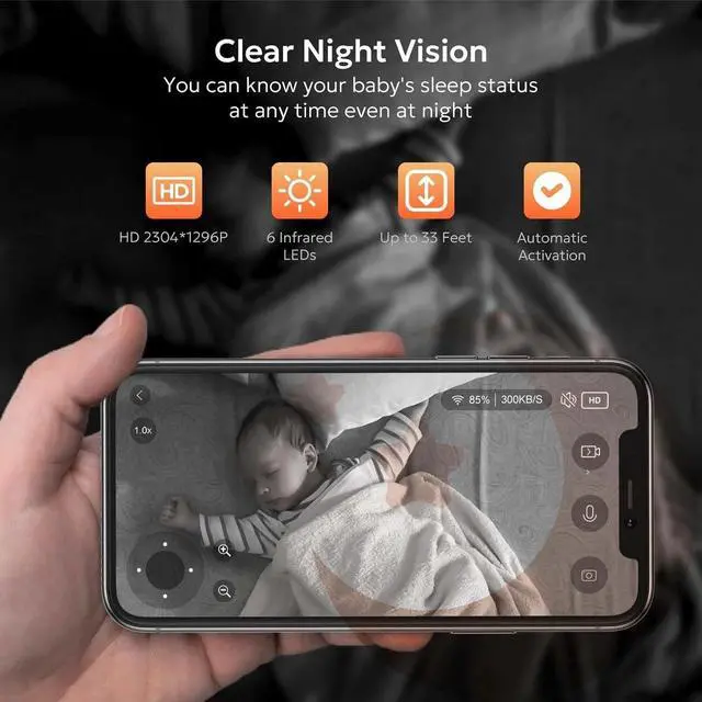 Alt view image 7 of 7 - 2k Pan-Tilt Security Camera 360 Degree Smart Indoor Pet Cam Night Vision 2-Way