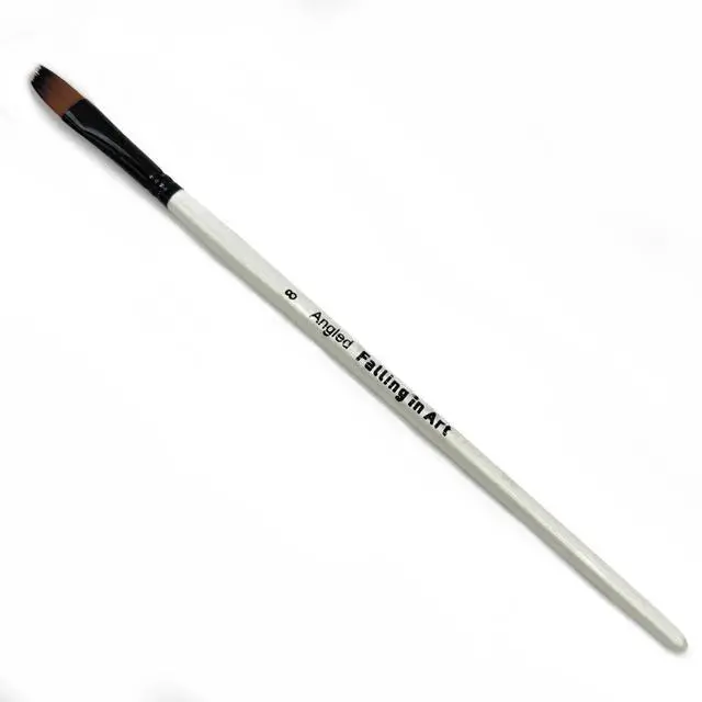Alt view image 3 of 4 - 12p Nylon Angled Paint Brushes Watercolor Oil Painting Acrylic Nail Craft Hobby