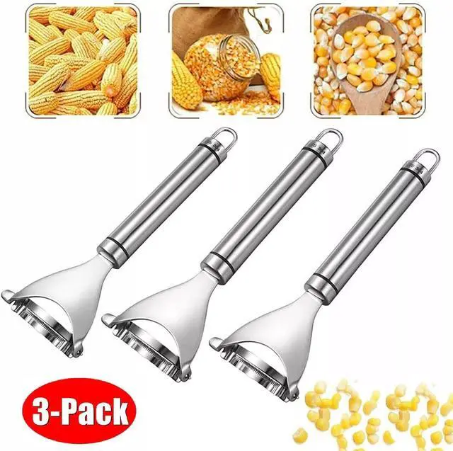 Alt view image 2 of 7 - 3X Stainless Steel Corn Cob Peeler Stripper Remover Kitchen Cutter Thresher Tool
