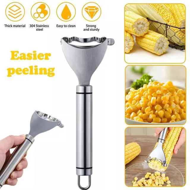 Alt view image 6 of 7 - 3X Stainless Steel Corn Cob Peeler Stripper Remover Kitchen Cutter Thresher Tool