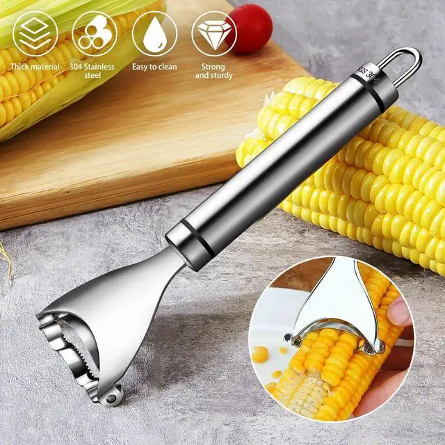 Alt view image 3 of 7 - 3X Stainless Steel Corn Cob Peeler Stripper Remover Kitchen Cutter Thresher Tool