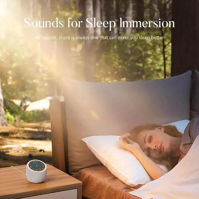 Alt view image 3 of 7 - White Noise Sound Machine with 40 Sounds Therapy Rain Fan for Yoga Sleeping Aid