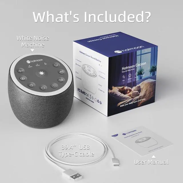 Alt view image 7 of 7 - White Noise Sound Machine with 40 Sounds Therapy Rain Fan for Yoga Sleeping Aid