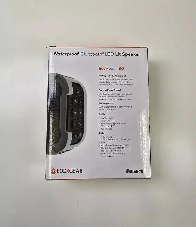 Alt view image 4 of 4 - ECOXGEAR EcoRoam 30 Portable Waterproof Bluetooth LED Lit Speaker
