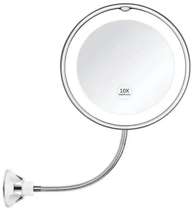 Main image of KEDSUM Flexible Gooseneck 6.8" 10x Magnifying LED Lighted Makeup Mirror
