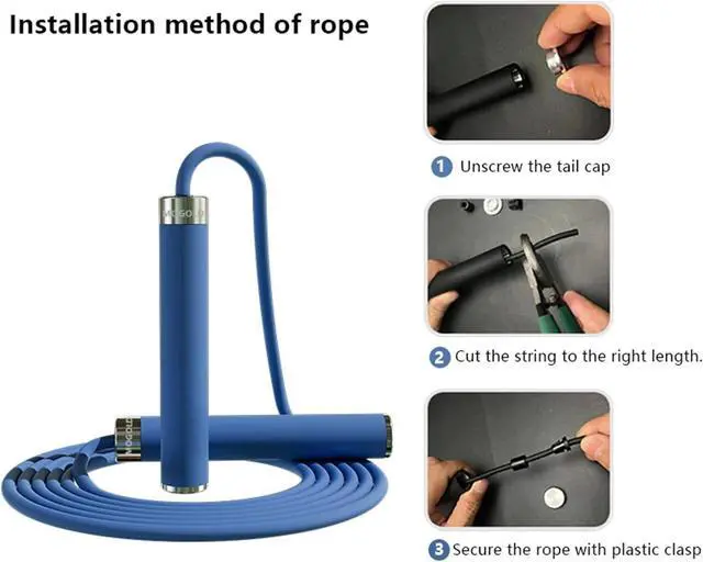 Alt view image 6 of 7 - Gym Boxing Skipping Jump Rope Adjustable Cable Length Ball Bearing Speed Fitness