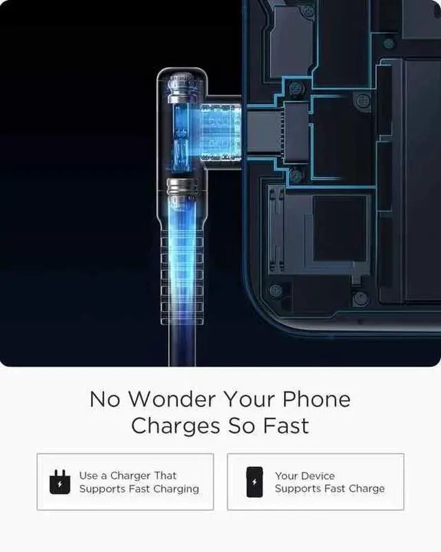 Alt view image 6 of 7 - USB-USB-C 90° Braided Charge Cable 6ft/10Gbps 100W 5A iPhone 15 16 Pro Car Play
