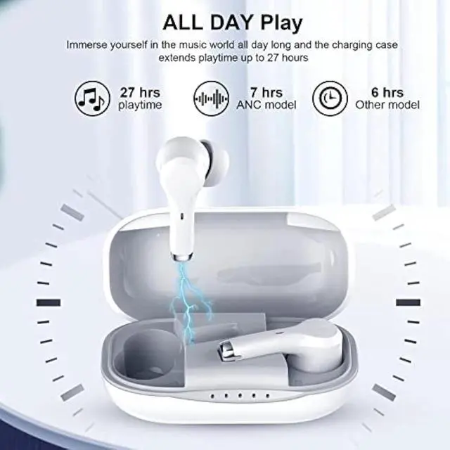 Alt view image 2 of 7 - TWS Bluetooth Earbuds Waterproof Bluetooth 5.1 Headset Noise Cancelling Wireless