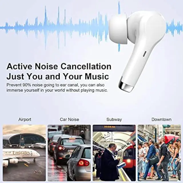 Alt view image 4 of 7 - TWS Bluetooth Earbuds Waterproof Bluetooth 5.1 Headset Noise Cancelling Wireless