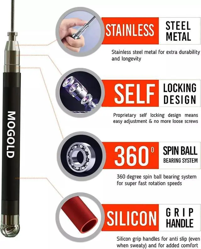 Alt view image 2 of 7 - Jump Rope Boxing Lightweight 3-Ropes Ball Bearing Beaded Fitness Gym Speed Skip