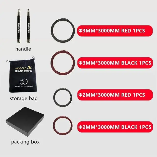 Alt view image 7 of 7 - Jump Rope Boxing Lightweight 3-Ropes Ball Bearing Beaded Fitness Gym Speed Skip