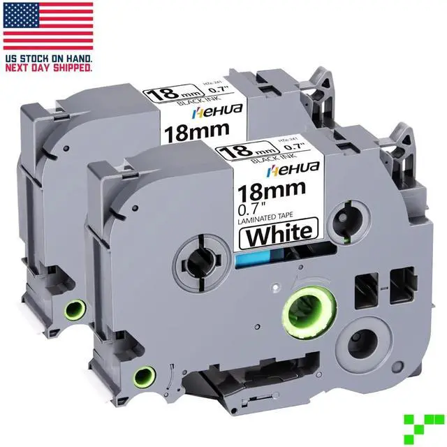 Main image of 2PK TZe241 TZ241 3/4" Black on White tape 18mm For Brother P-Touch Label printer