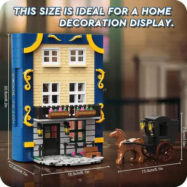 Alt view image 4 of 6 - Magic World Hotel Wizarding Book Toy Building Blocks Set 680 pc Harry Sherlock