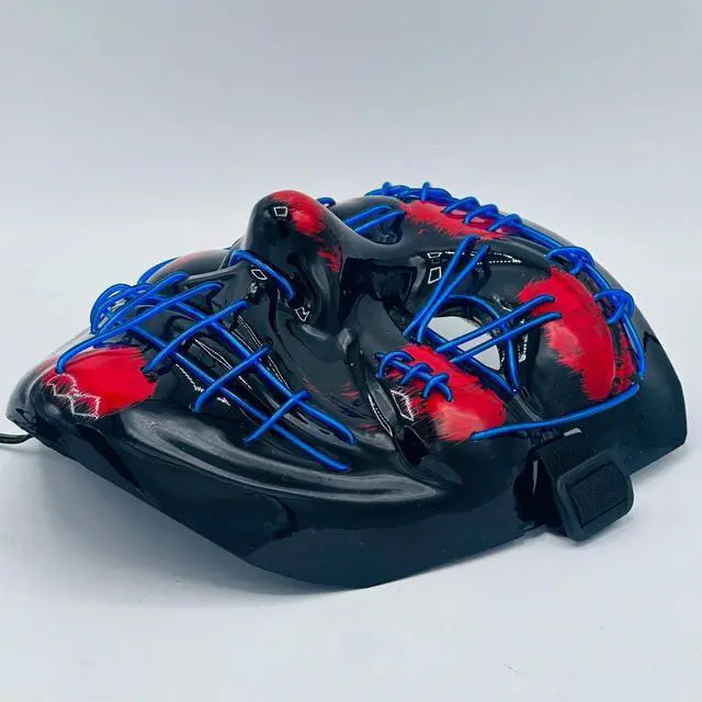 Alt view image 4 of 5 - LED Halloween Mask Neon 3-Mode Costume Purge Cosplay Light V Fawkes Anonymous