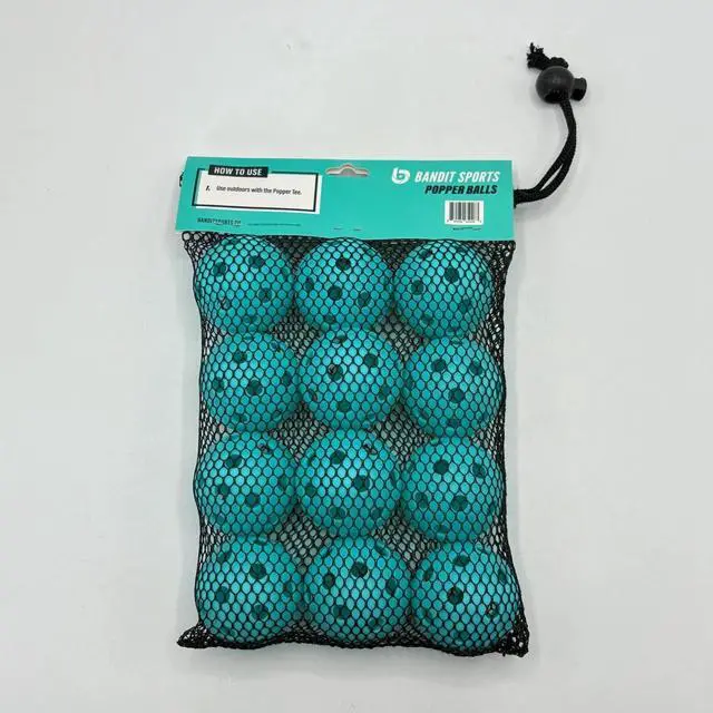 Alt view image 3 of 7 - 24 Bandit Sports Popper Tee Balls 2x12 Mini Plastic Training Baseballs 1.5" diam