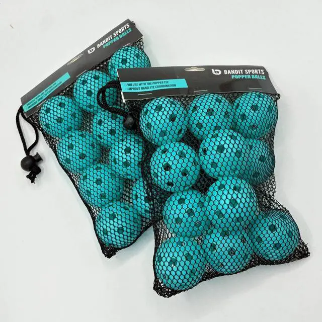 Main image of 24 Bandit Sports Popper Tee Balls 2x12 Mini Plastic Training Baseballs 1.5" diam