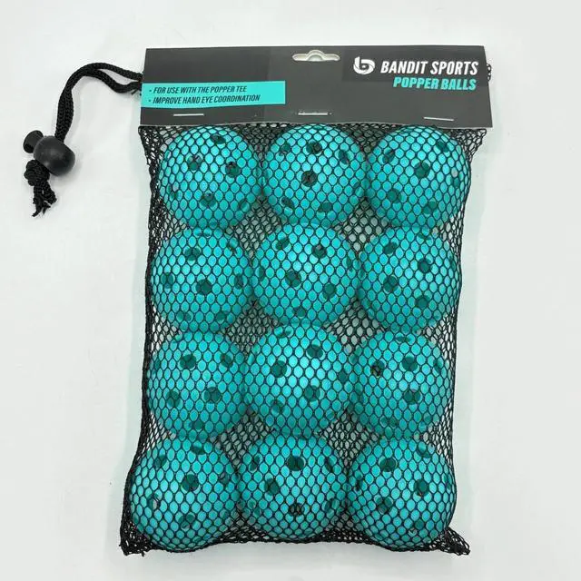 Alt view image 4 of 7 - 24 Bandit Sports Popper Tee Balls 2x12 Mini Plastic Training Baseballs 1.5" diam
