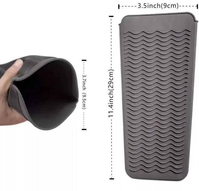 Alt view image 4 of 4 - Heat Resistant Silicone Holder Mat / Pouch for Flat/Curling Iron/Wand Hair Dryer