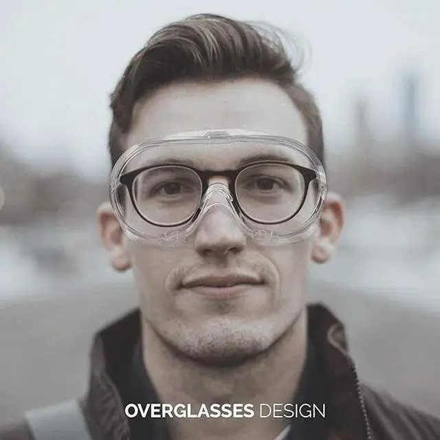 Alt view image 4 of 7 - Clear Safety Goggles Anti-Fog Lab Protective Glasses Eye Protection Elastic