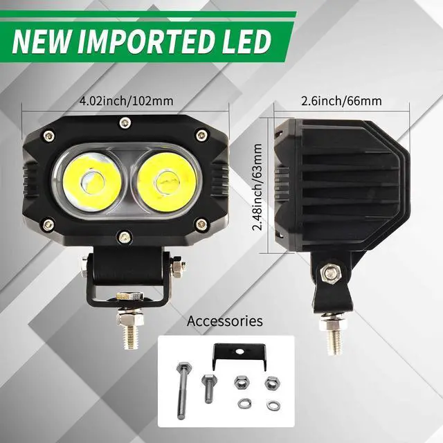 Alt view image 4 of 7 - 4inch LED Work Light Amber Yellow Cube Pods Spot Flood Driving Fog Lamp Offroad