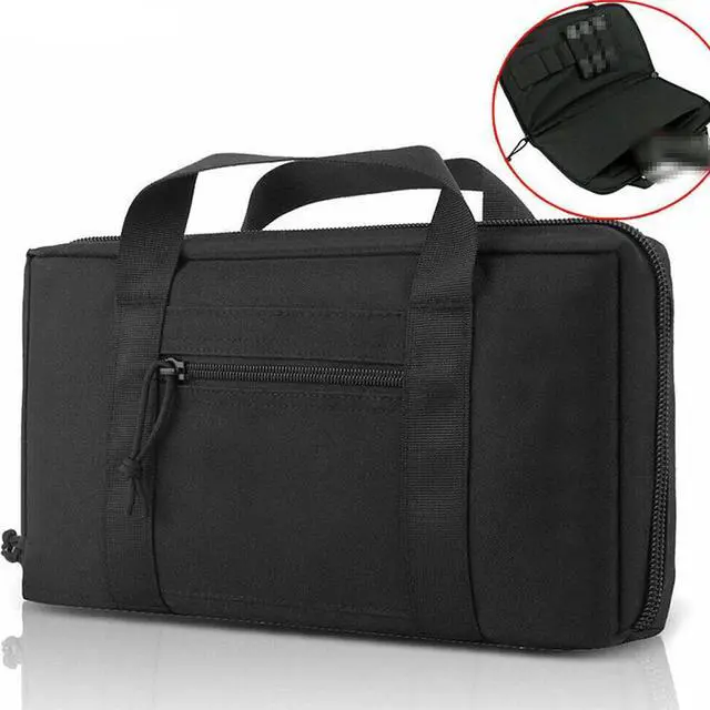 Alt view image 2 of 7 - Tactical Pistol Range Bag Padded Handgun Gun Magazine Conceal Carry Soft Case