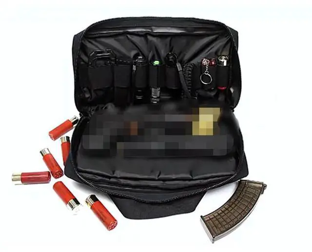 Alt view image 5 of 7 - Tactical Pistol Range Bag Padded Handgun Gun Magazine Conceal Carry Soft Case