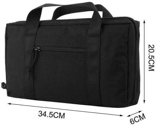 Alt view image 7 of 7 - Tactical Pistol Range Bag Padded Handgun Gun Magazine Conceal Carry Soft Case