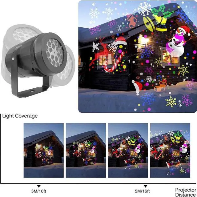 Alt view image 3 of 7 - 16 Pattern LED Christmas Projector Light Snow Landscape Garden Xmas Lamp