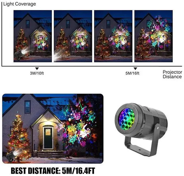 Alt view image 6 of 7 - 16 Pattern LED Christmas Projector Light Snow Landscape Garden Xmas Lamp